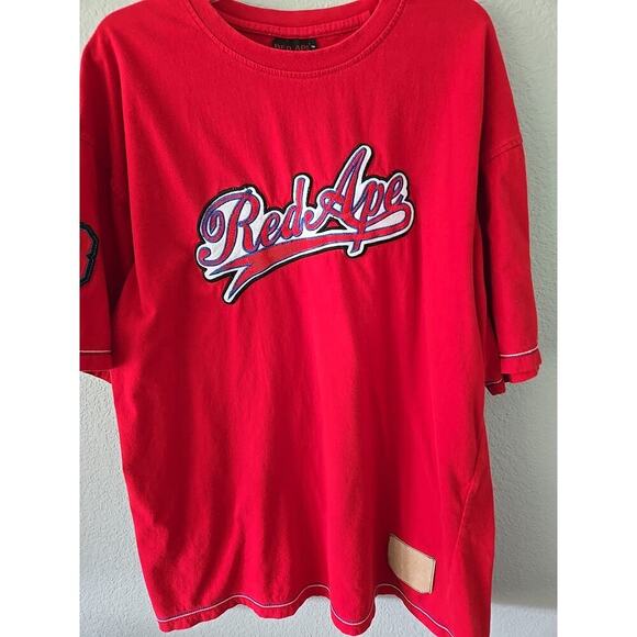 Red Ape Shirt Mens XXL Embroidered Spellout 33 Street Y2K Grunge Tee Skater - Picture 2 of 9